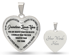 Grandma Loves You - Heart Necklace