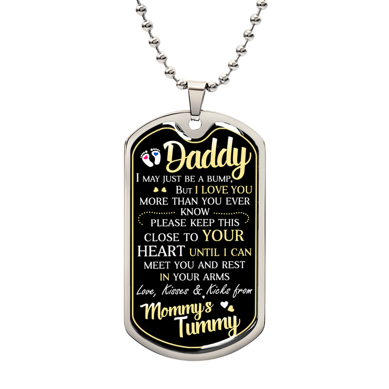 Customizable - Dad To Be - Dog Tag Necklace