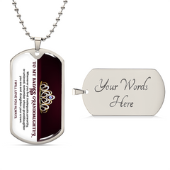 Customizable - My Badass Granddaughter - Dog Tag Necklace