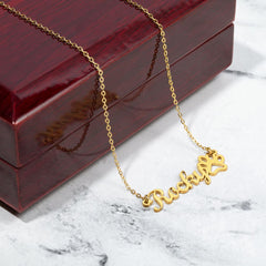 Customizable - Classic Paw Print Name Necklace